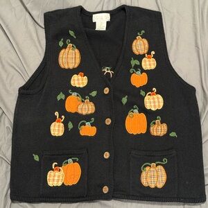 Black Pumpkin Embroidered‎ Vest